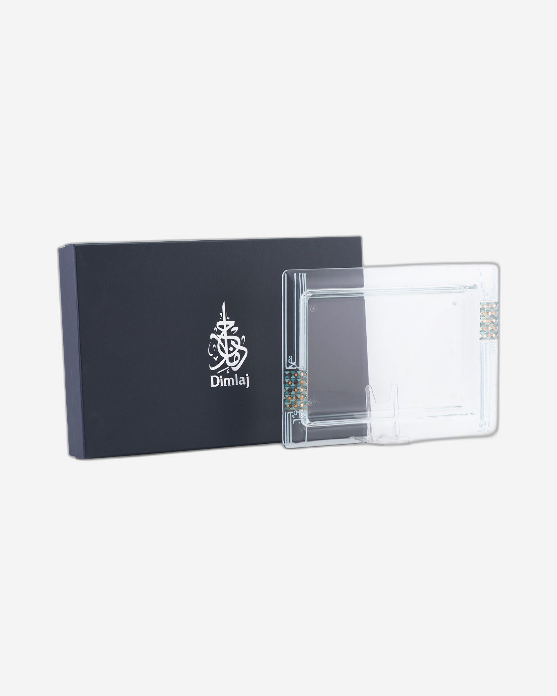 طبق تقديم مستطيل كبير من ديملاج أصالة (ذهبي وأخضر)