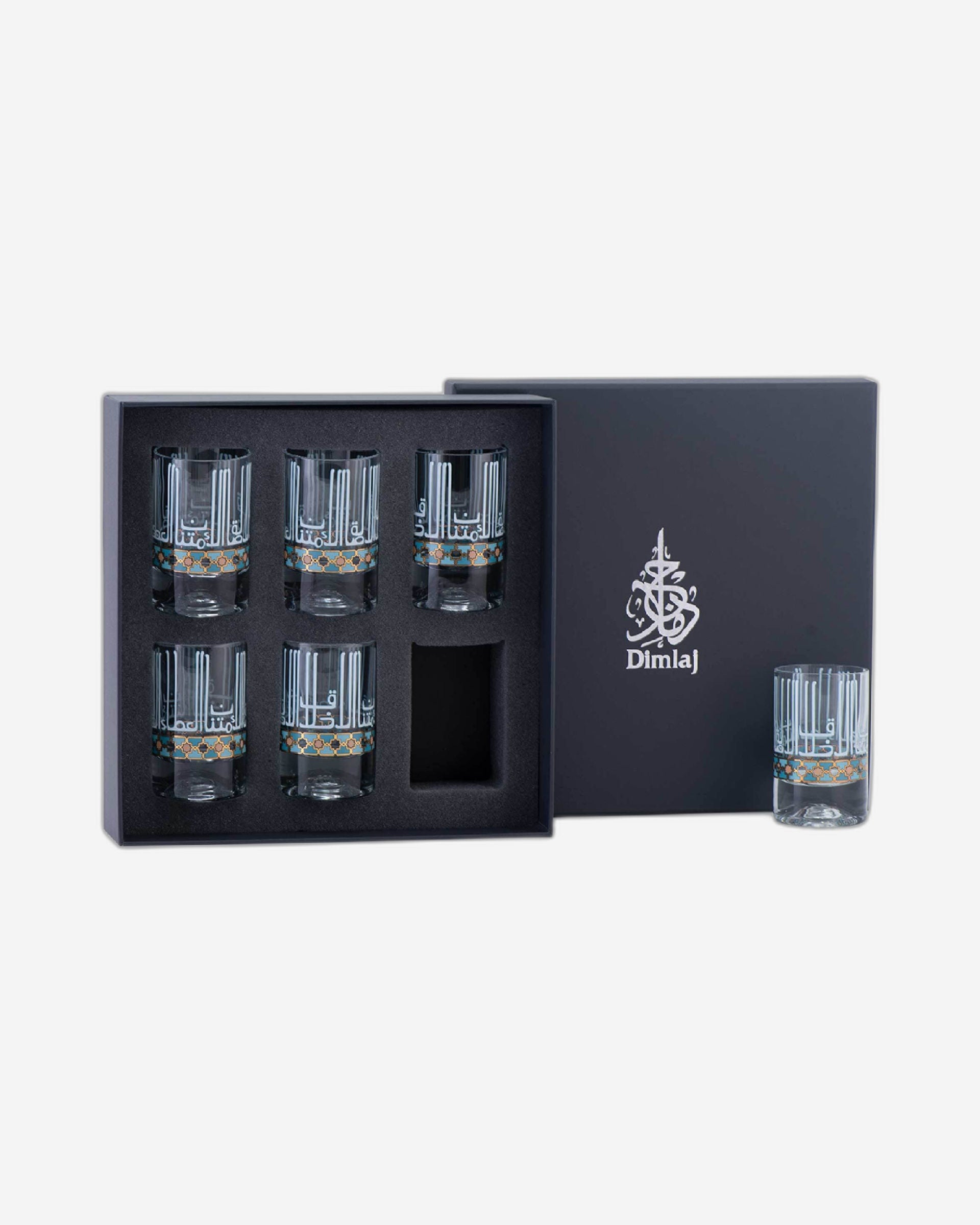 مجموعة ديملاج أصالة من 6 أكواب قصيرة (ذهبي وأخضر)