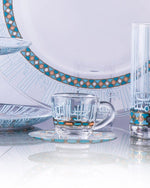 مجموعة ديملاج أصالة من 6 فناجين قهوة وصحون (ذهبي وأخضر)