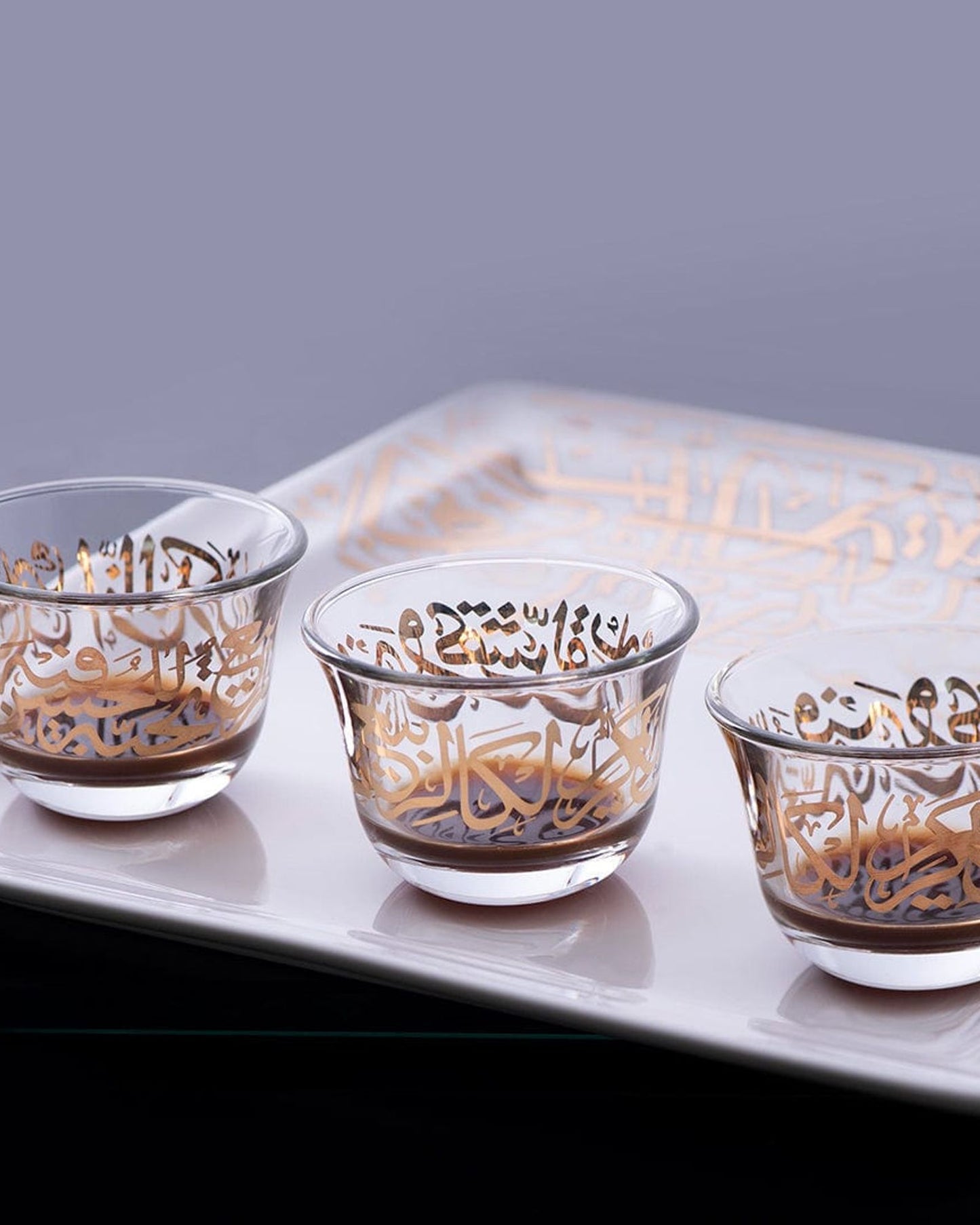 أكواب دملاج كريم قهوة 6 قطع ذهبي