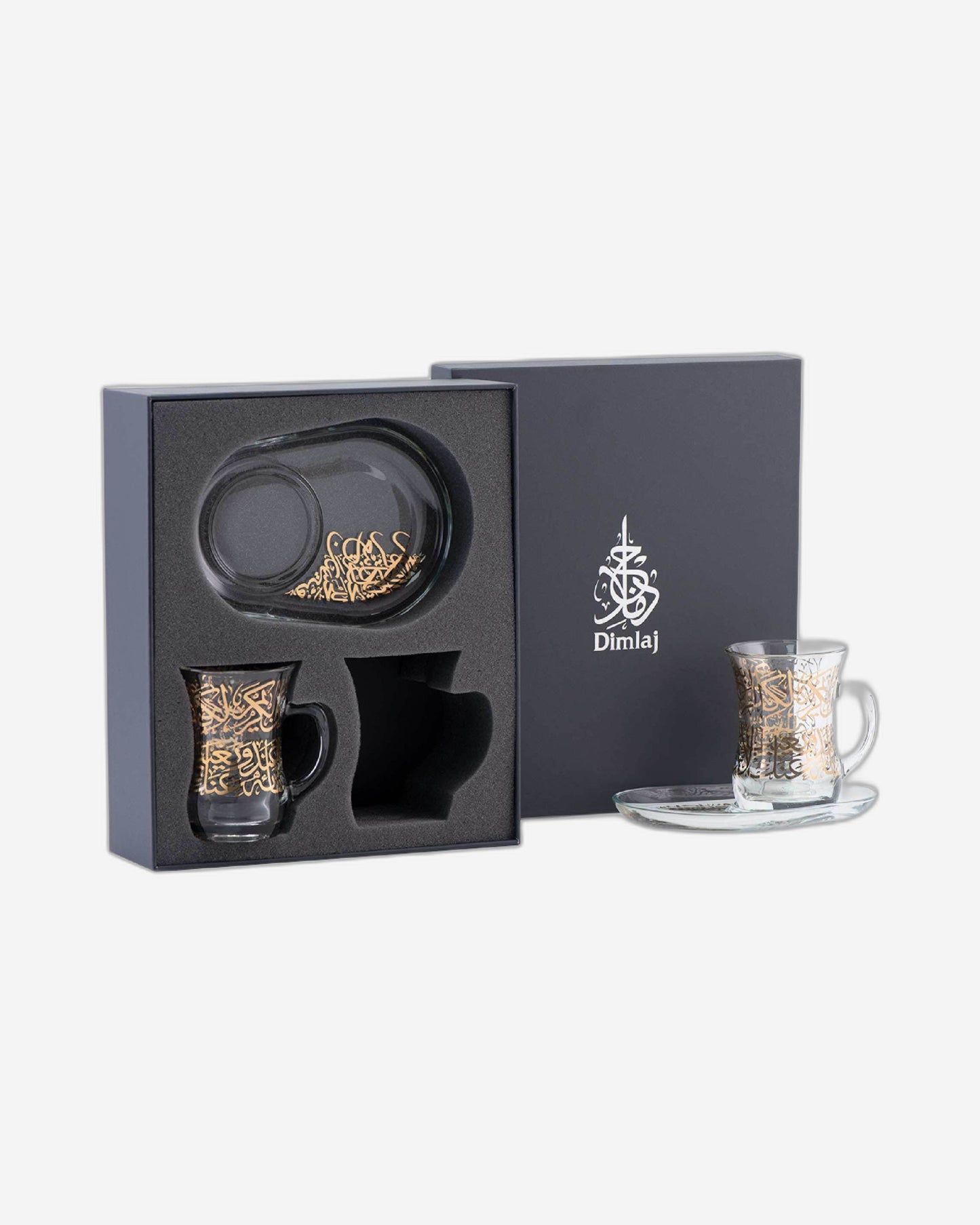 كوب وصحن ديملاج كريم، قطعتان، ذهبي اللون