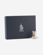 مجموعة ديملاج كريم من 6 قطع استكانات شاي مع صحون (ذهبي)