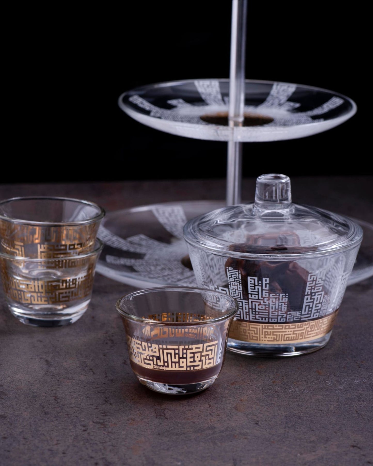 أكواب دملاج أبراج قهوة 6 قطع ذهبي