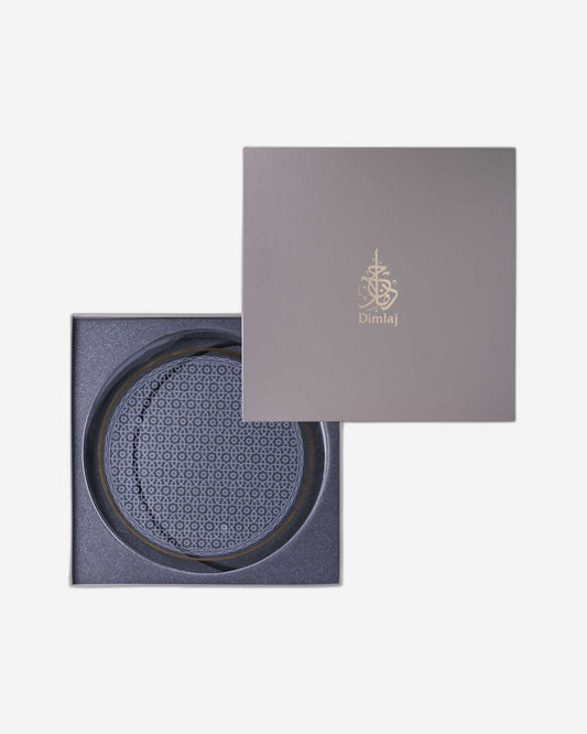 صينية تقديم كبيرة من ديملاج عاجية اللون بمقبض (ذهبي)