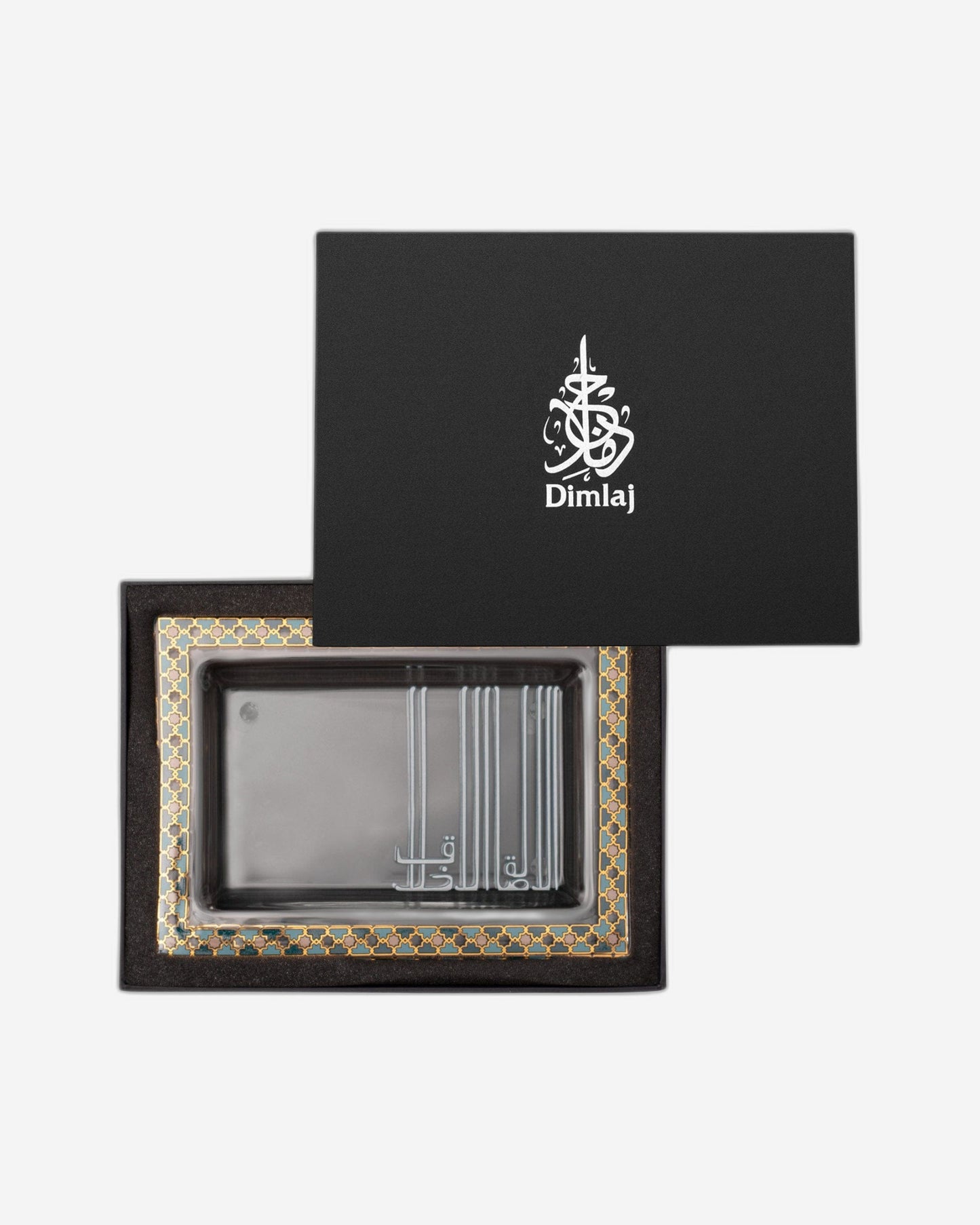 أطباق ديملاج أسالا مستطيلة، قطعتان، ذهبي وأخضر