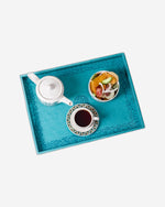 مجموعة ديملاج أصالة من 6 فناجين شاي وصحون (ذهبي وأخضر)