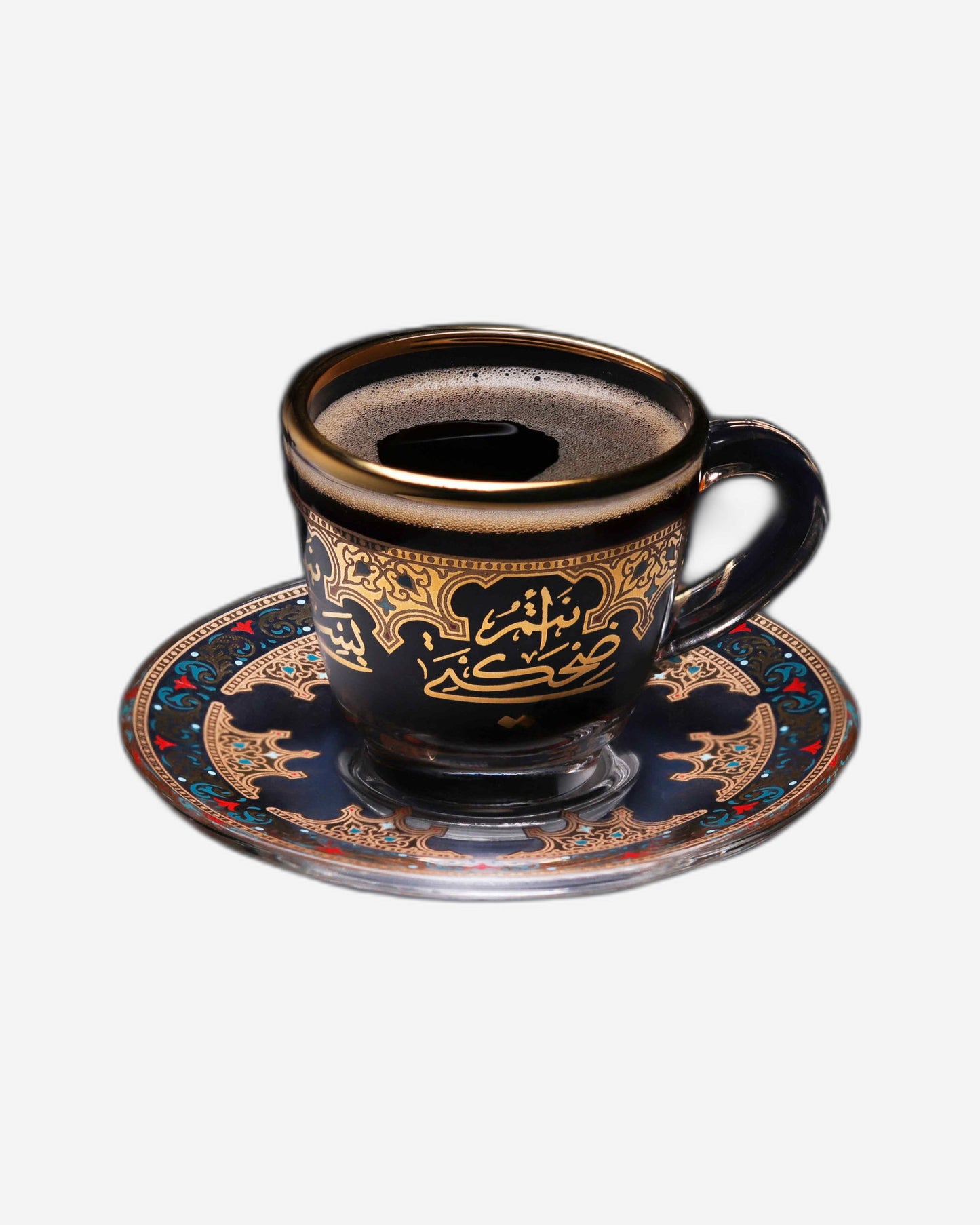 فناجين قهوة وصحون دملاج سرور 6 قطع ذهبي