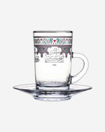 مجموعة ديملاج سرور من 6 فناجين شاي وصحون (بلاتينيوم)