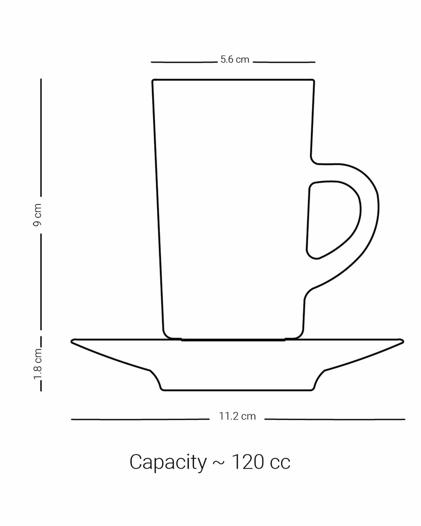 فناجين وصحون شاي دملاج سرور 6 قطع بلاتينيوم