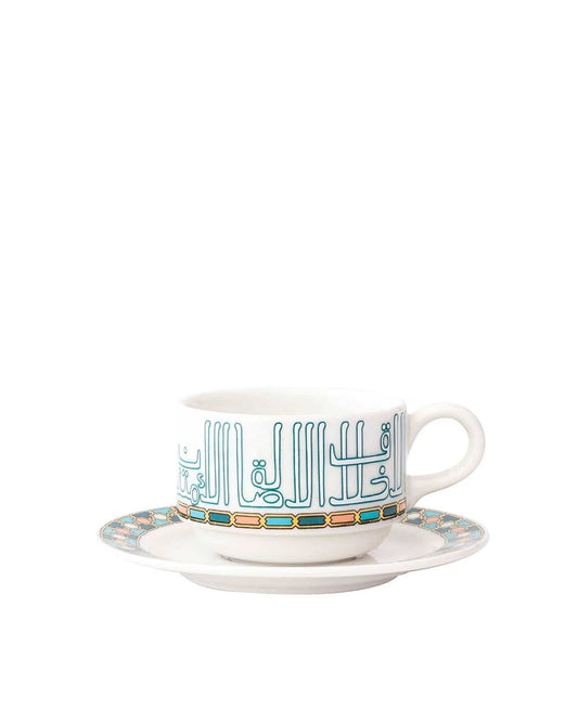 فناجين قهوة تركية كبيرة من ديملاج أصالة (ذهبي وأخضر)