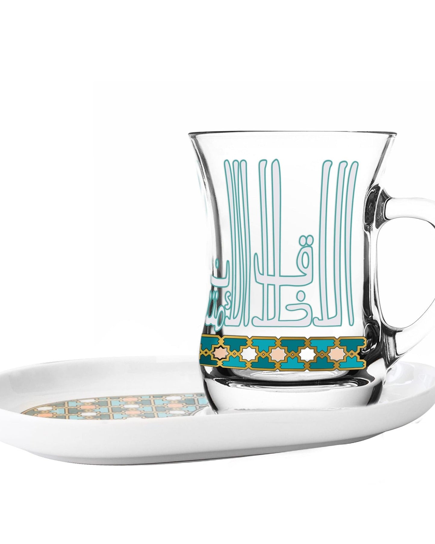 أكواب وصحون ديملاج أسالا، قطعتان، ذهبي وأخضر