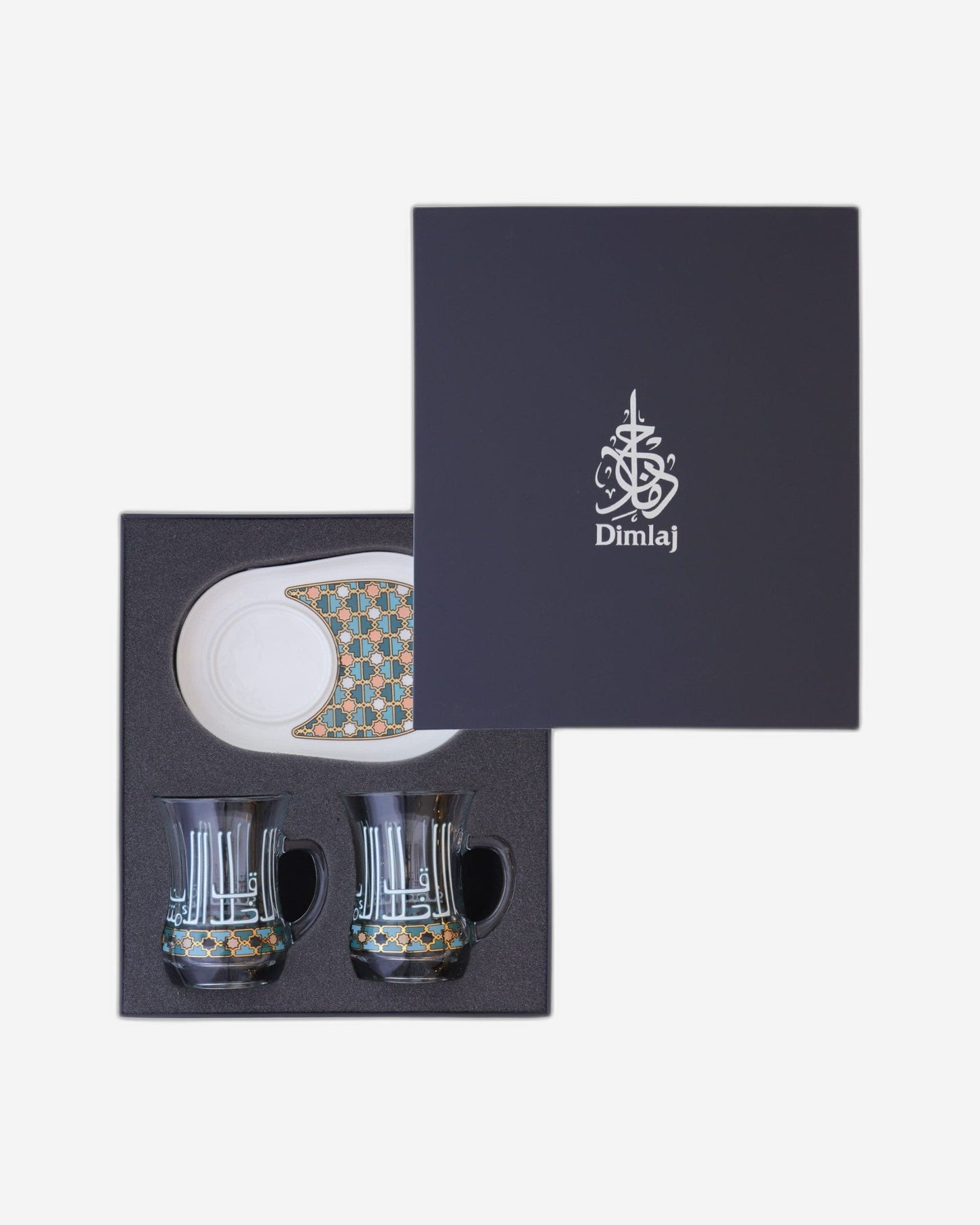 أكواب وصحون ديملاج أسالا، قطعتان، ذهبي وأخضر