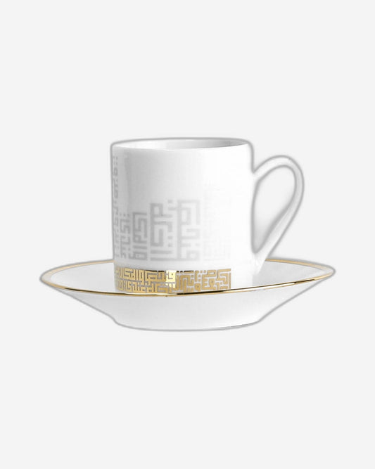 مجموعة ديملاج أبراج من 6 فناجين قهوة (ذهبي)