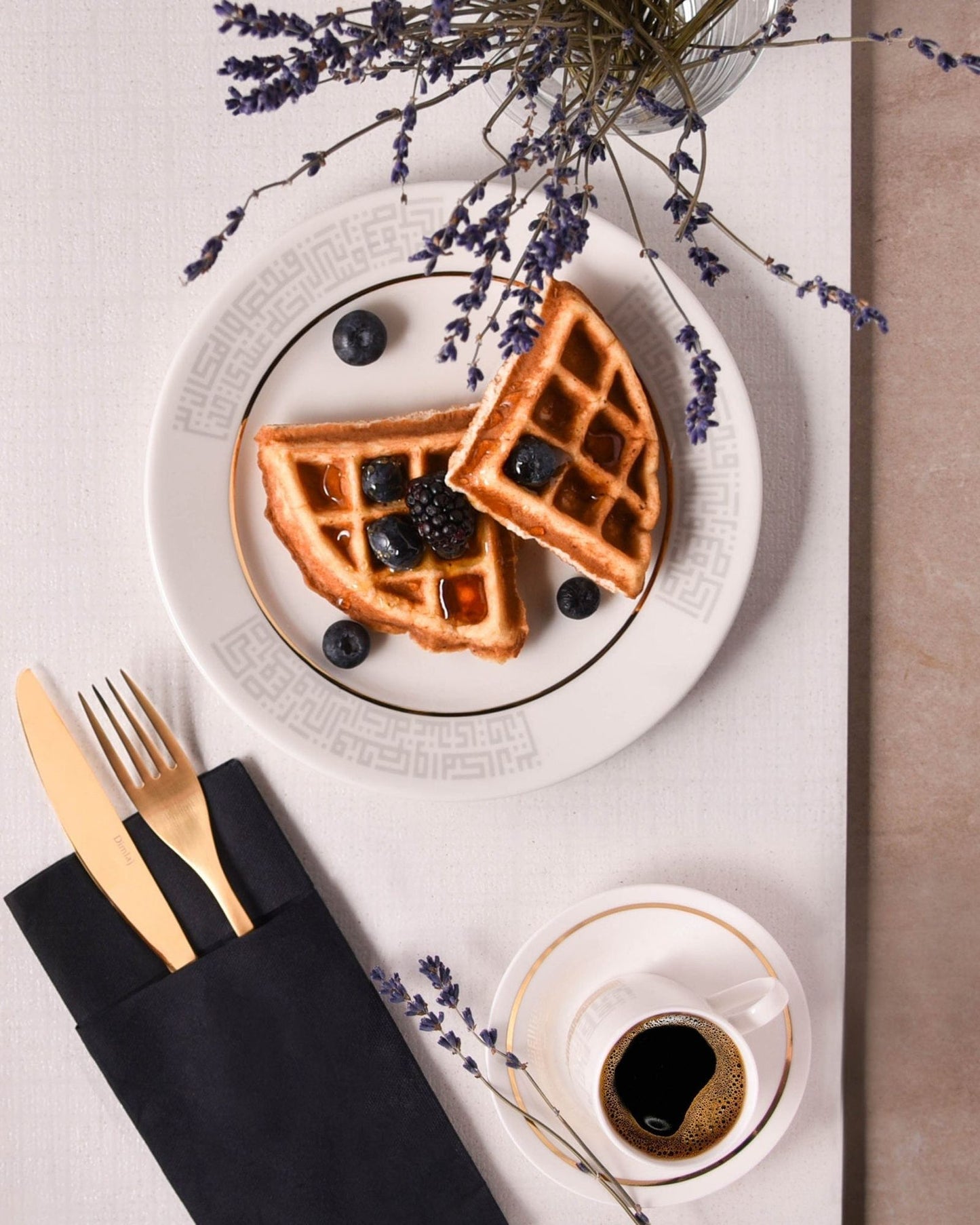 أطباق ديملاج أبراج 6 قطع ذهبية