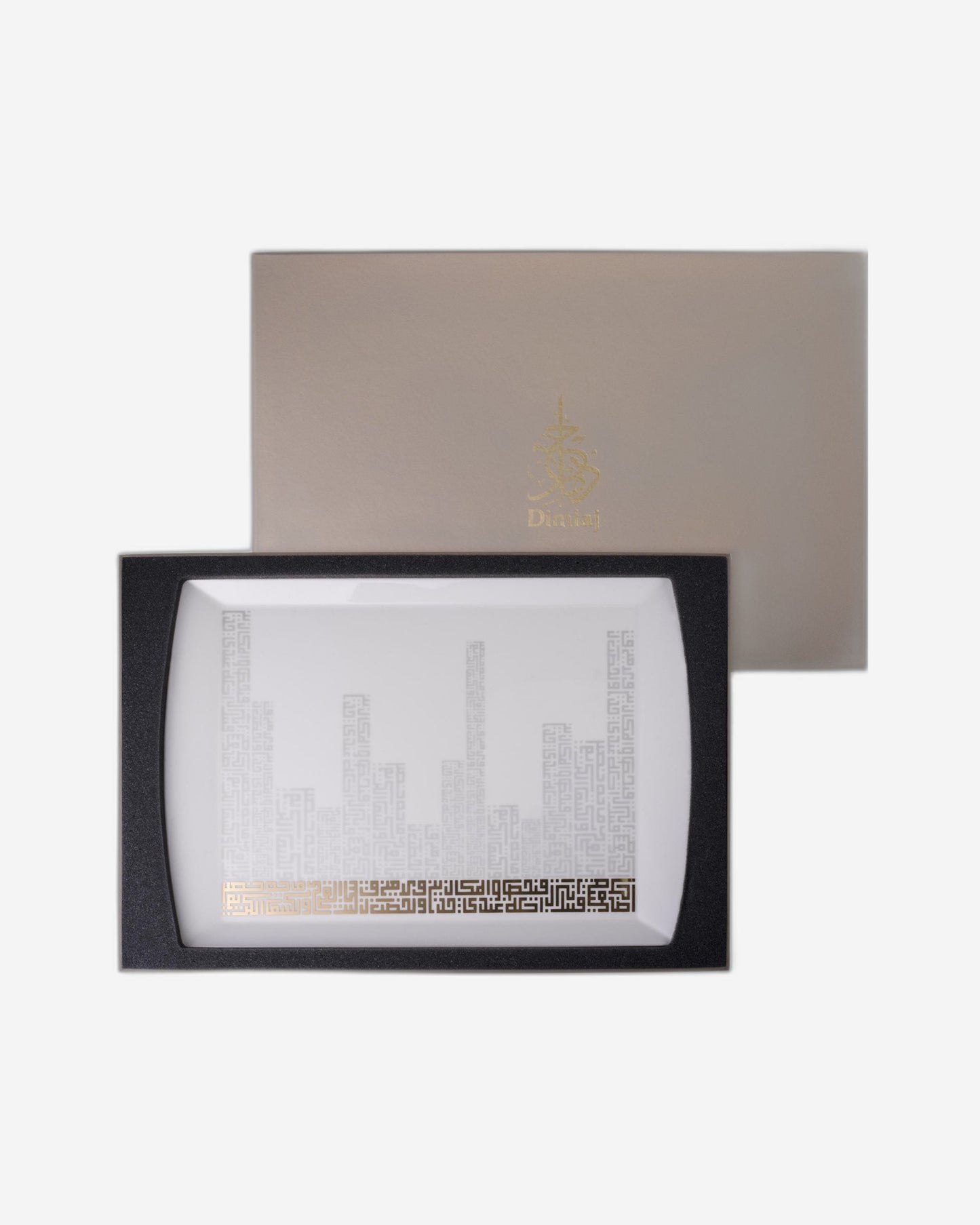 طبق ديملاج أبراج مستطيل متوسط الحجم (ذهبي)