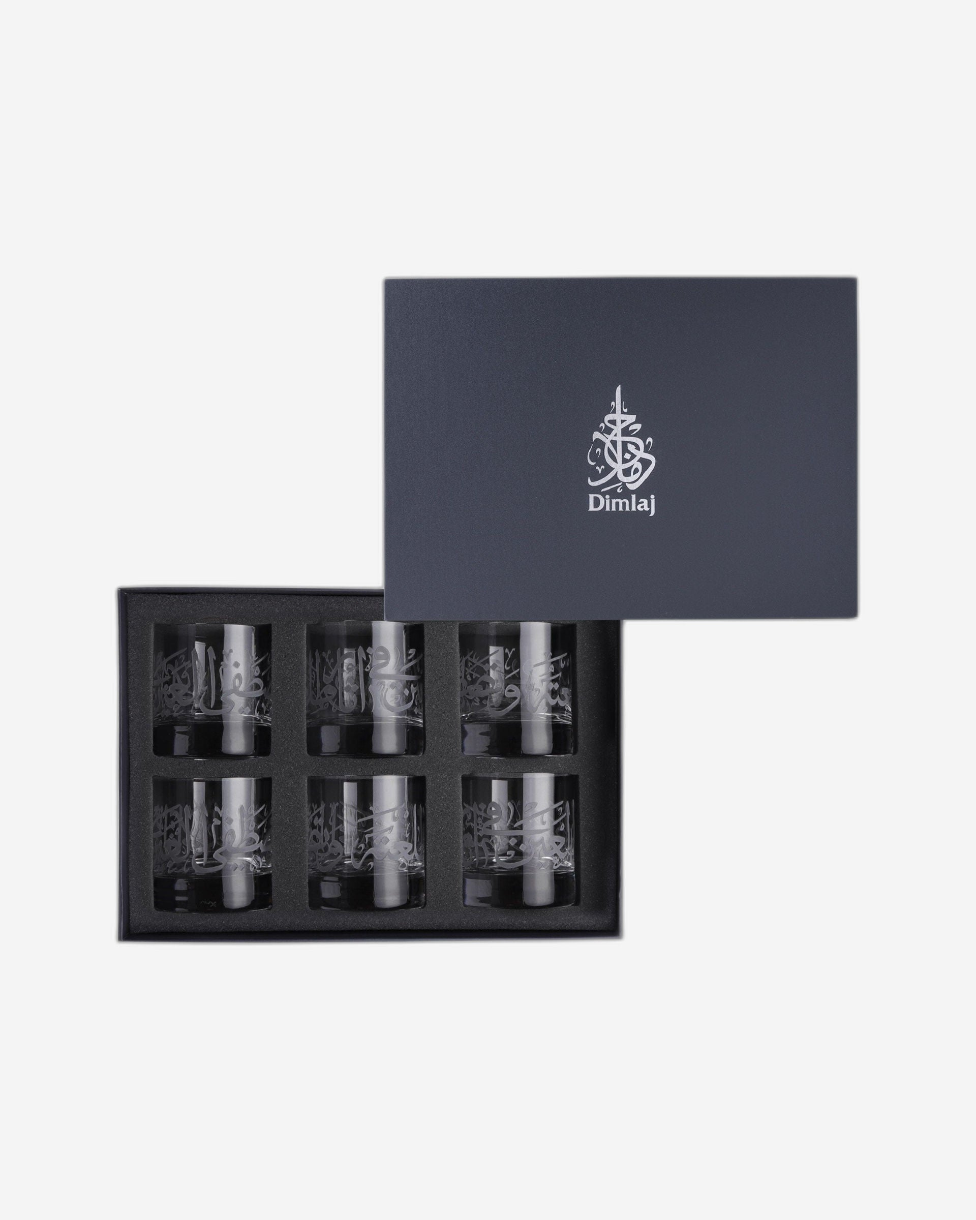 مجموعة ديملاج ثلث من 6 أكواب قصيرة (منقوشة)