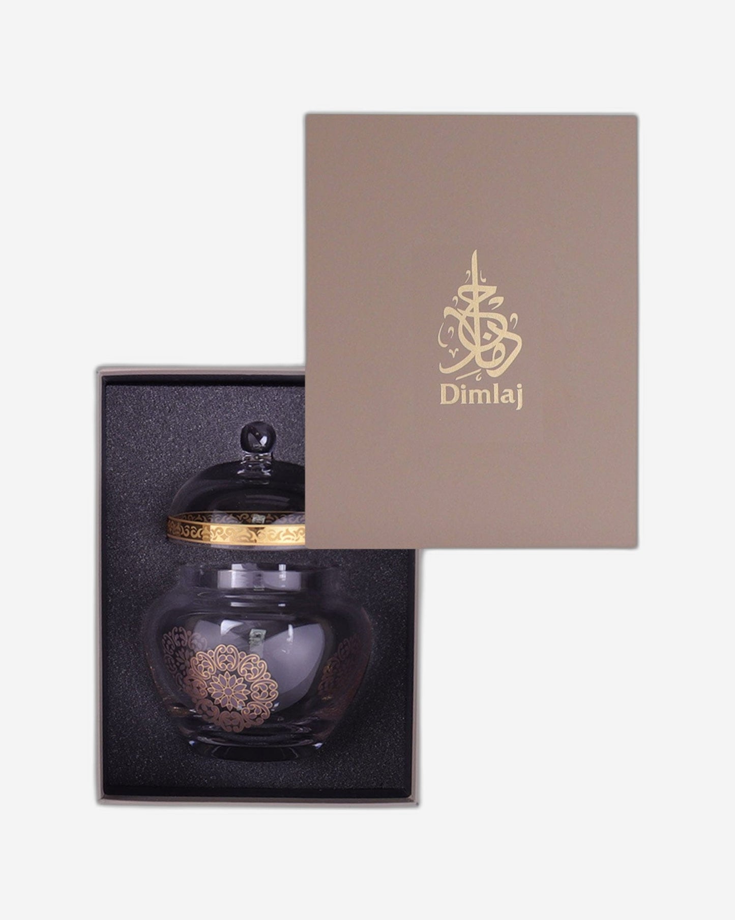 وعاء تقديم ديملاج سيلينا مع غطاء ذهبي ووردي