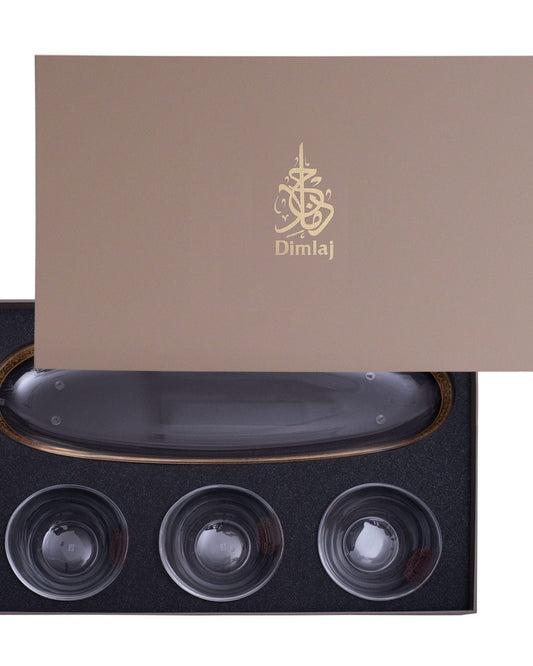 مجموعة ديملاج سيلينا من 4 قطع أوعية تقديم (ذهبي ووردي)