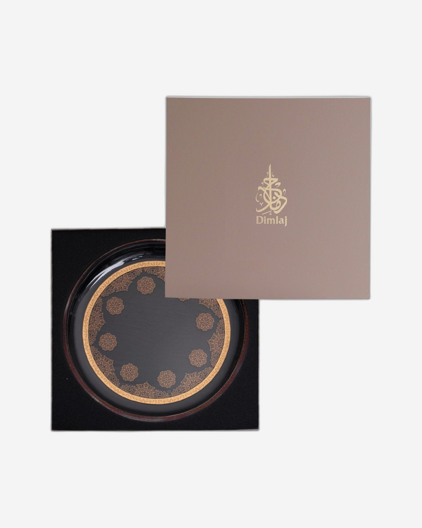 طبق زجاجي من ديملاج سيلينا (ذهبي ووردي)