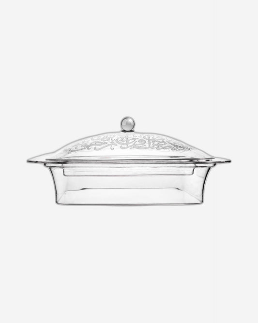 طبق تقديم دملاج ثلث مع غطاء (أكريليك محفور)