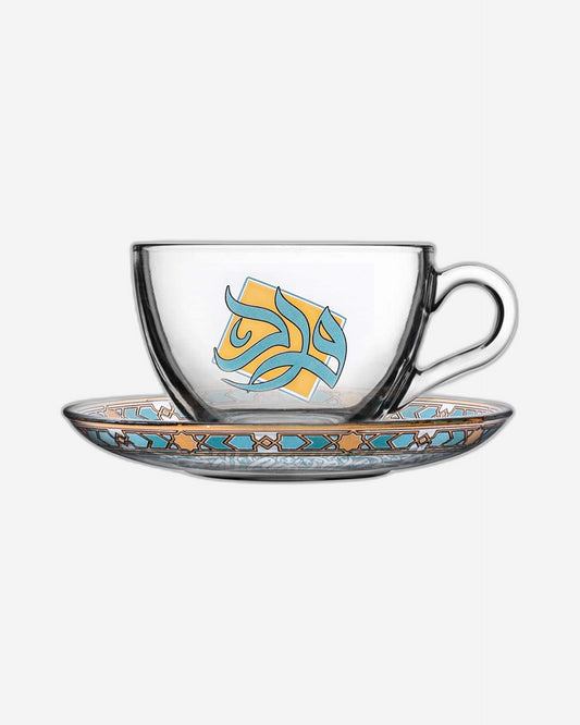 مجموعة ديملاج ورود من 6 قطع طقم إسبريسو (ذهبي وأخضر)