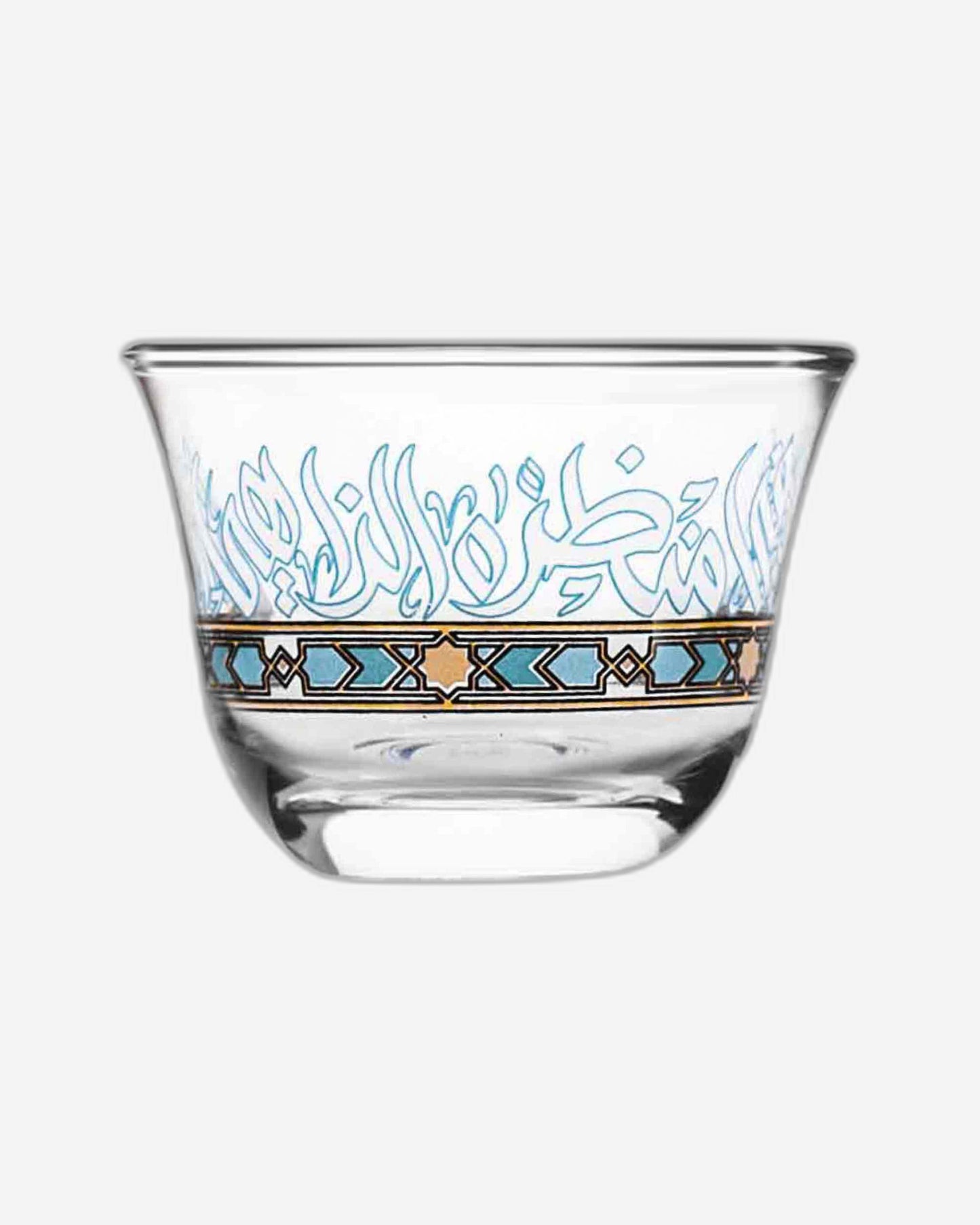 أكواب دملاج ورود قهوة 6 قطع ذهبي وأخضر