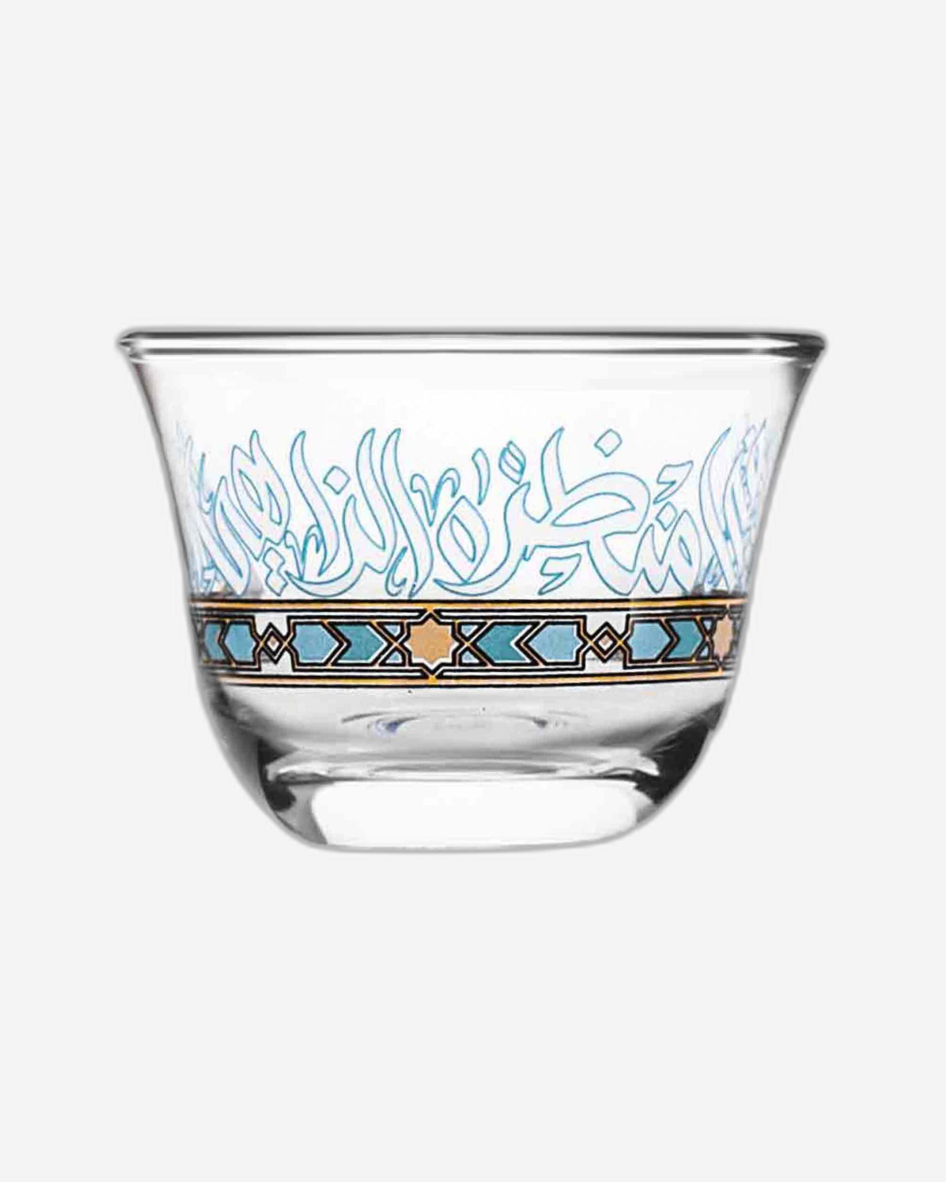 مجموعة ديملاج ورود من 6 فناجين قهوة (ذهبي وأخضر)