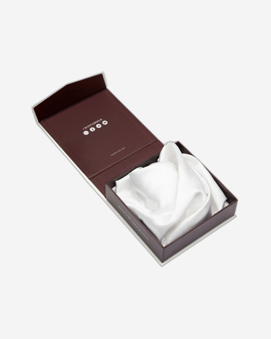 غطاء وسادة "حرير التوت" من مايفيرسيلك باللون الأبيض اللامع