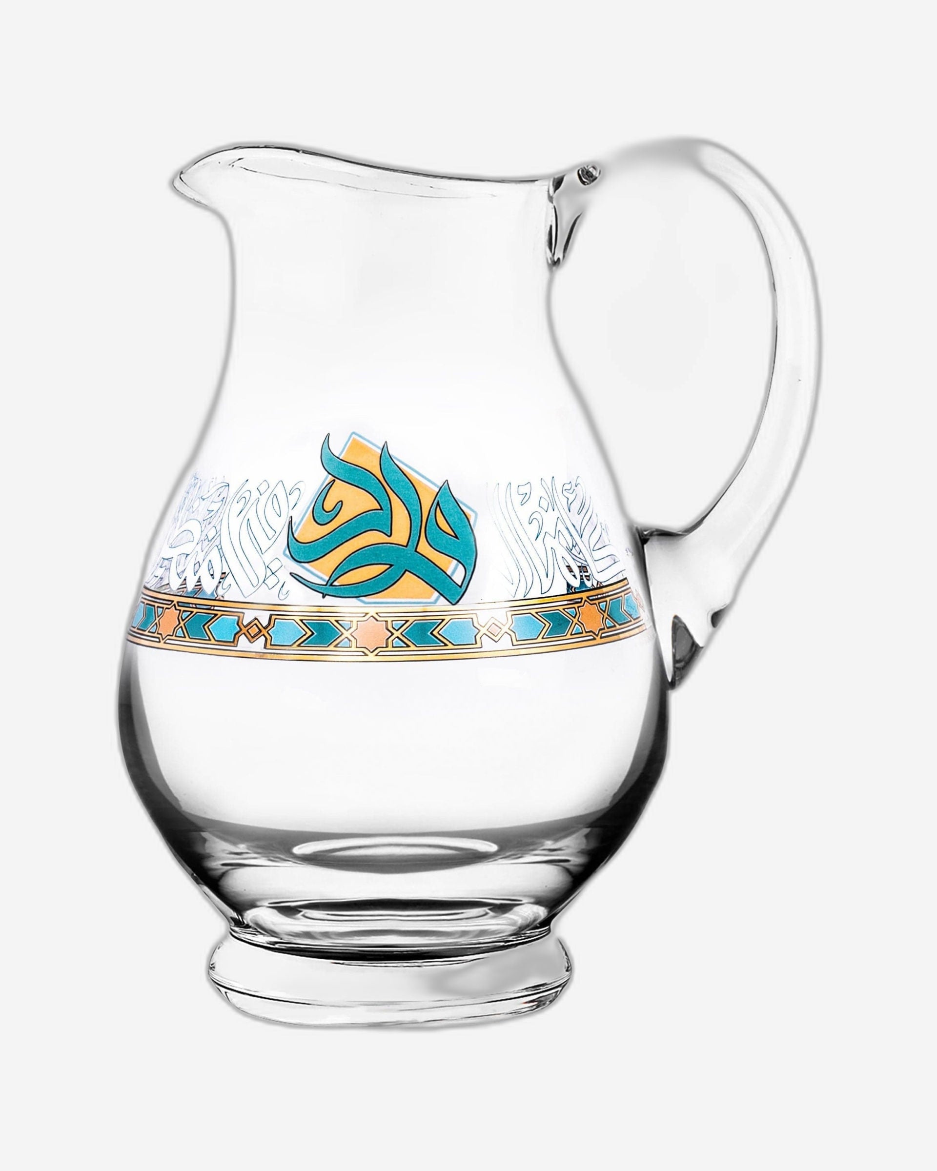 إبريق ورود كريستالي بمقبض من ديملاج (ذهبي وأخضر)