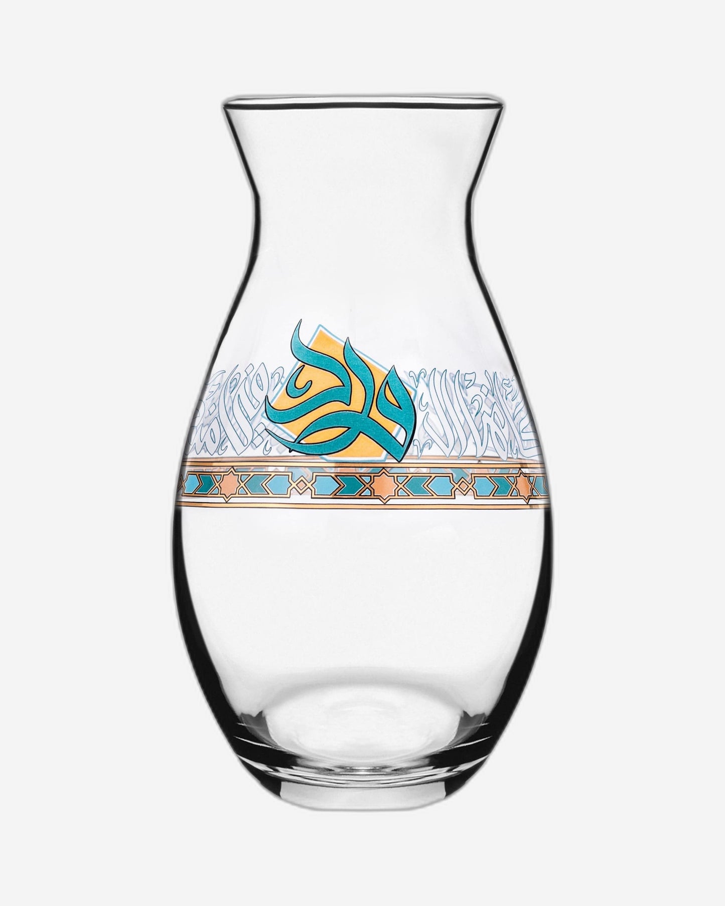 مزهرية ديملاج وورود كريستال ذهبي وأخضر