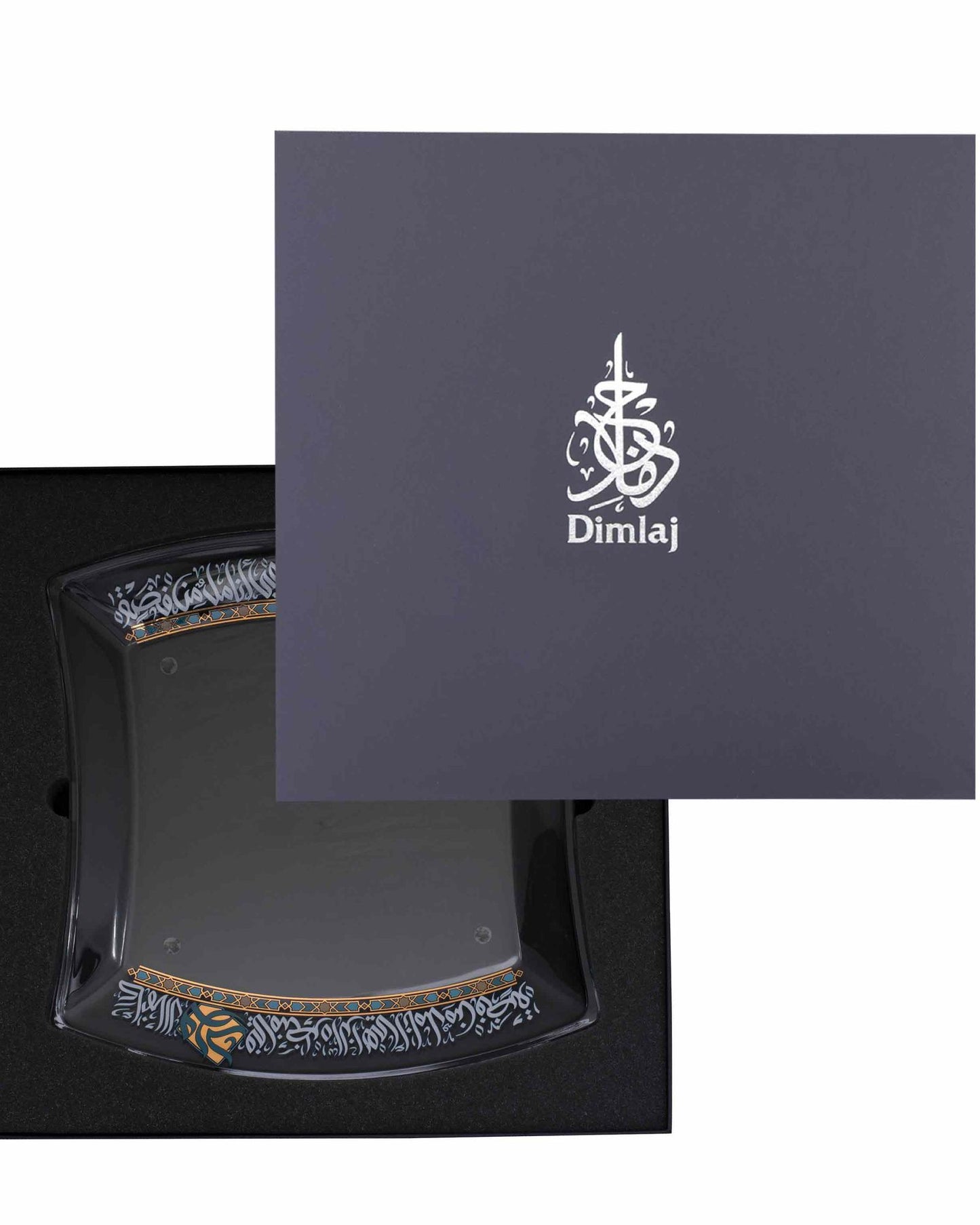 طبق تقديم كبير من دملاج ورود (ذهبي وأخضر)