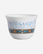 مجموعة ديملاج ورود من 6 فناجين قهوة بورسلين (ذهبي وأخضر)