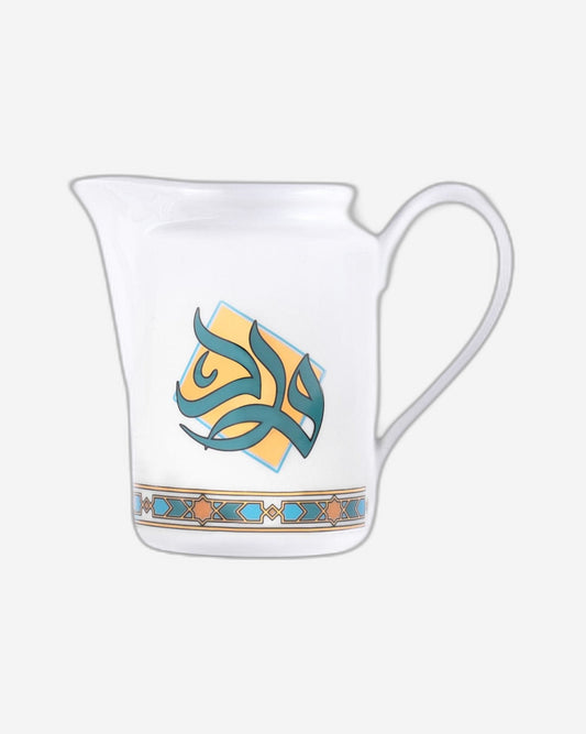 مجموعة دملاج ورود من قطعتين من أوعية الحليب الصغيرة (ذهبي وأخضر)