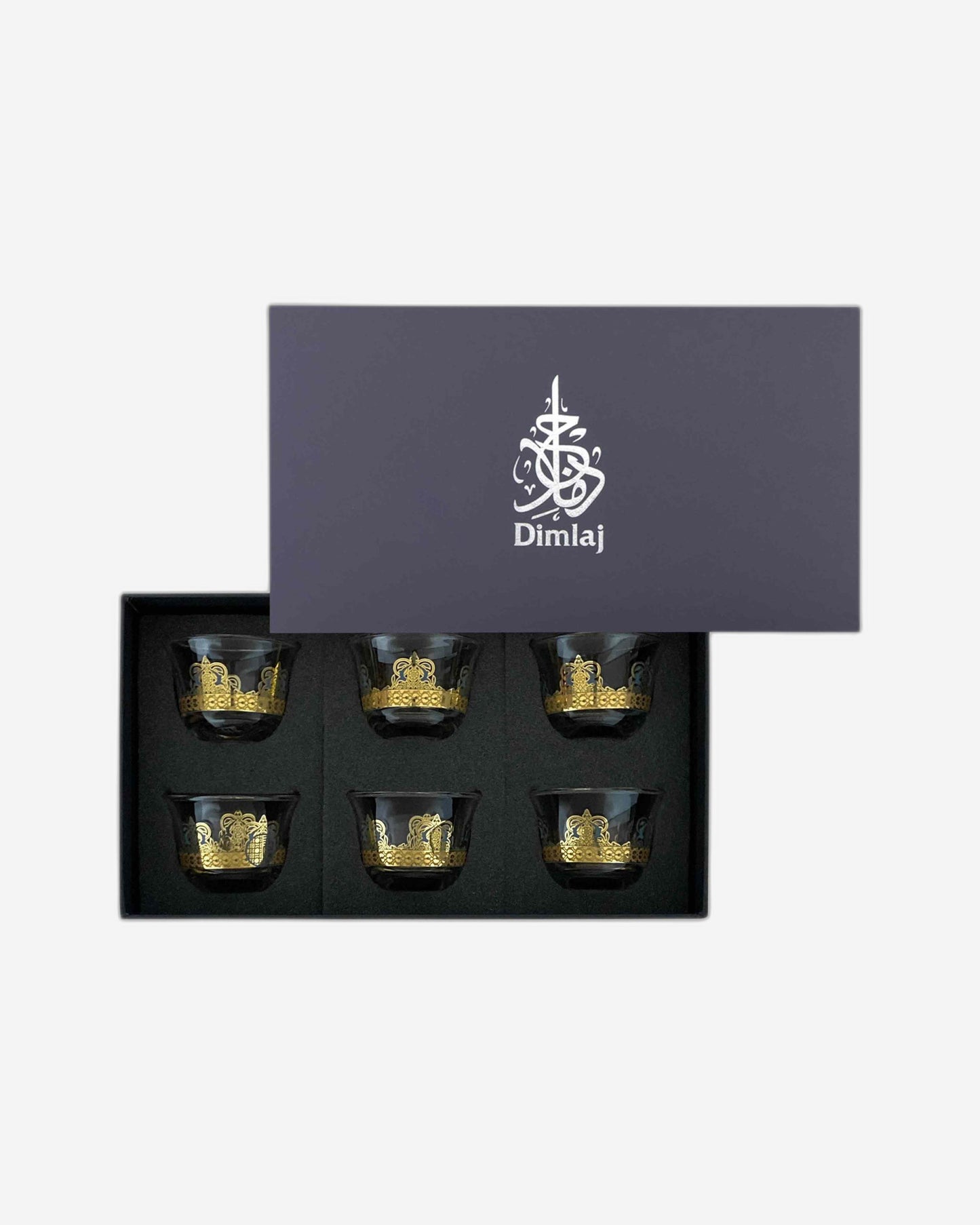 أكواب دملاج ريحان قهوة 6 قطع ذهبي