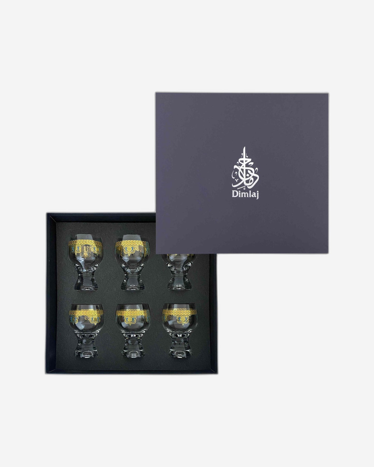 سيقان كؤوس ديملاج ريحان ذهبية اللون، 6 قطع