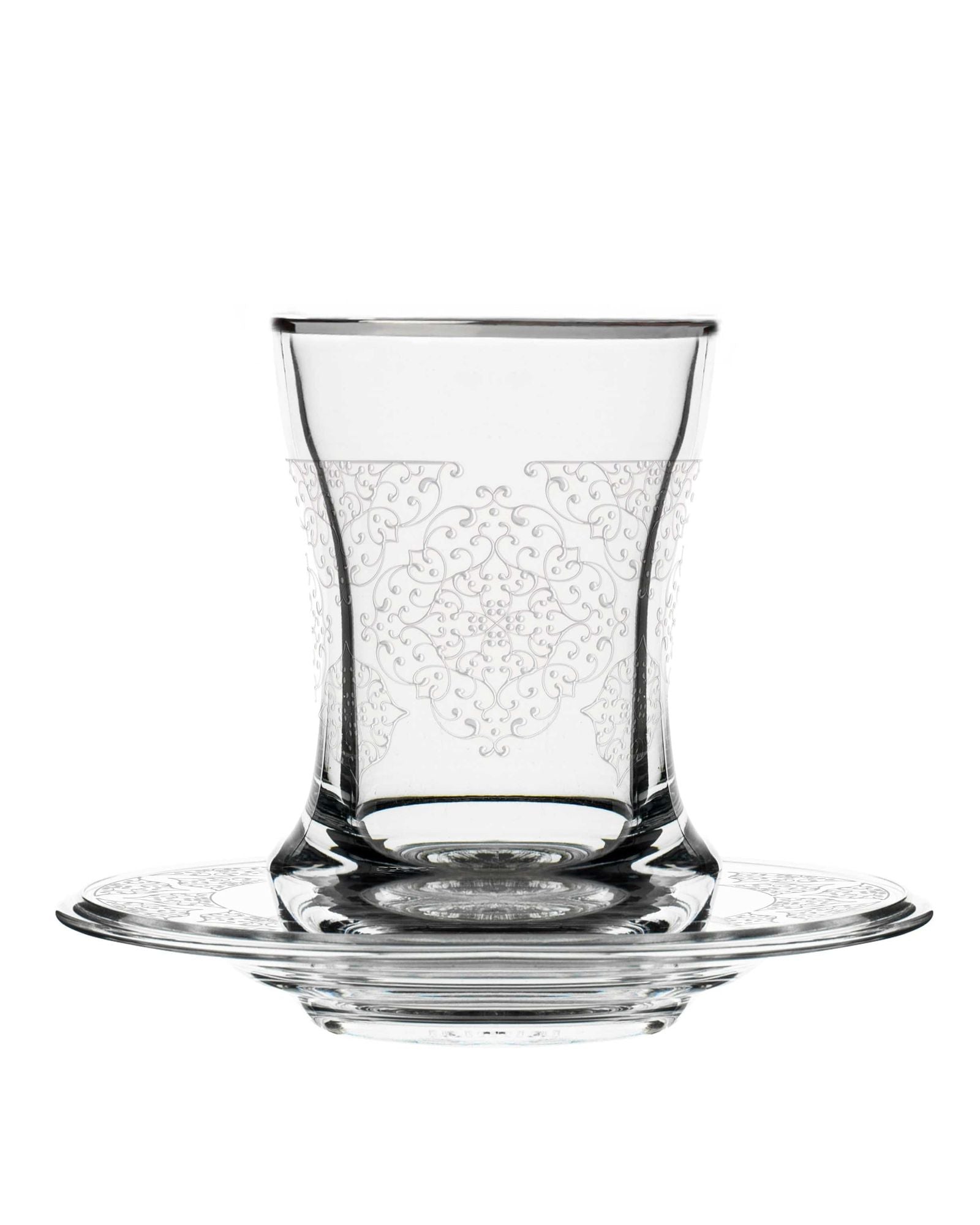 طقم ديملاج بيرلا مكون من 6 فناجين شاي وصحون (بلاتينيوم)