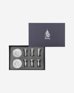 طقم ديملاج بيرلا مكون من 6 فناجين شاي وصحون (بلاتينيوم)