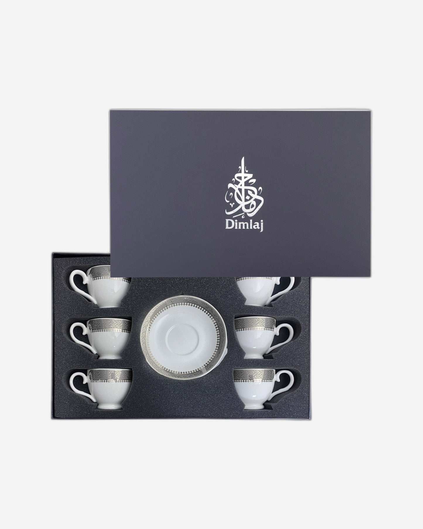 أكواب قهوة ديملاج قرطبة التركية، 6 قطع، لون بلاتيني