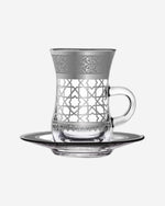 طقم ديملاج قرطبة من 6 فناجين شاي (بلاتينيوم)