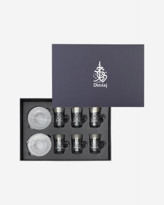طقم ديملاج قرطبة من 6 فناجين شاي (بلاتينيوم)
