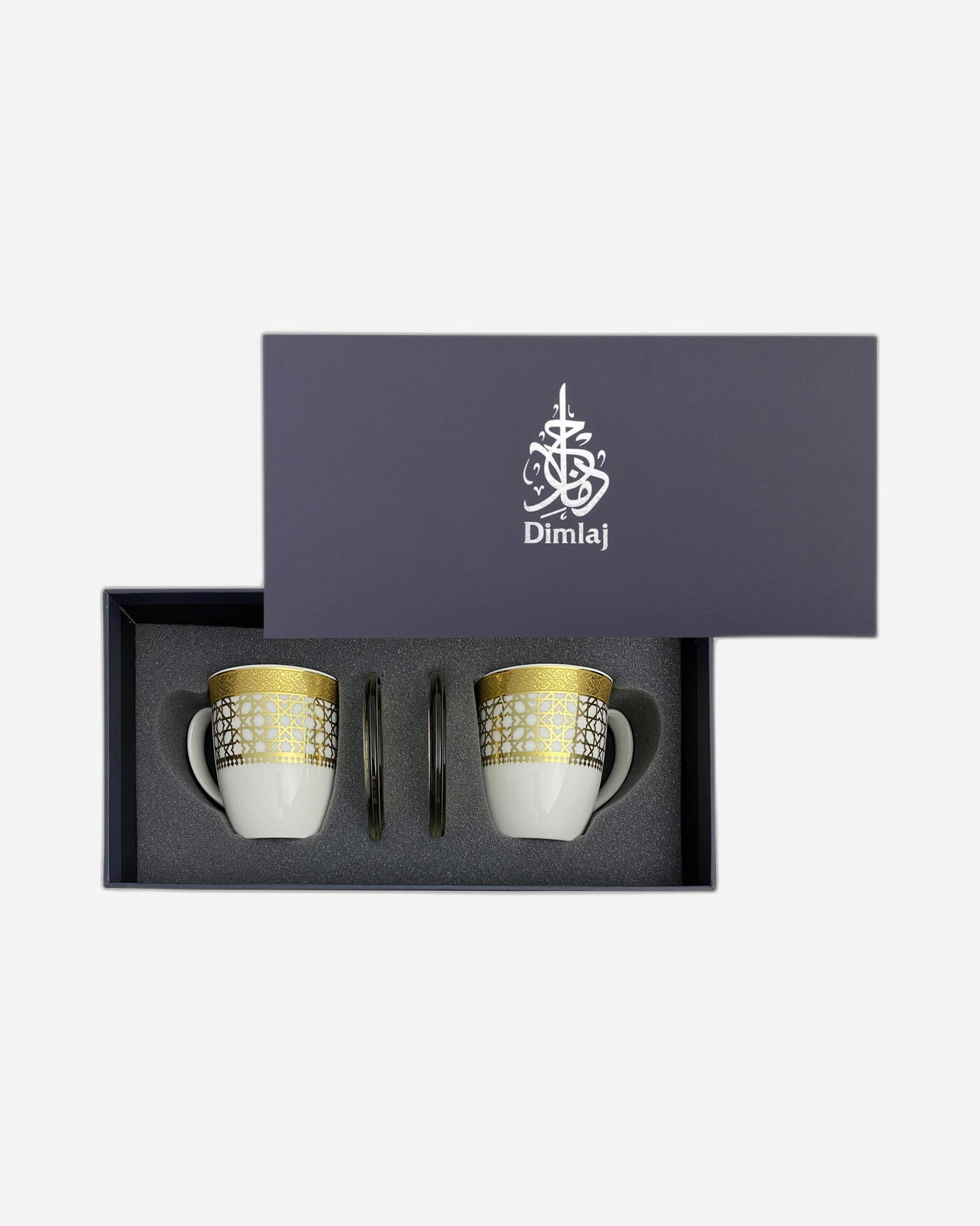 أكواب وأغطية ديملاج قرطبة، 4 قطع، لون ذهبي