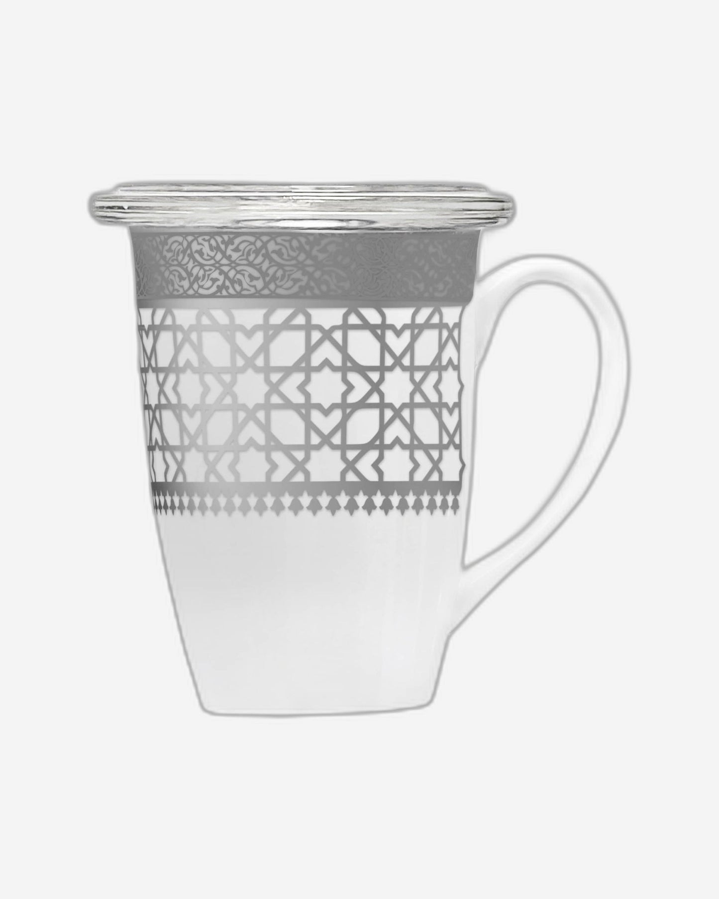 أكواب وأغطية ديملاج قرطبة، 4 قطع، لون بلاتيني