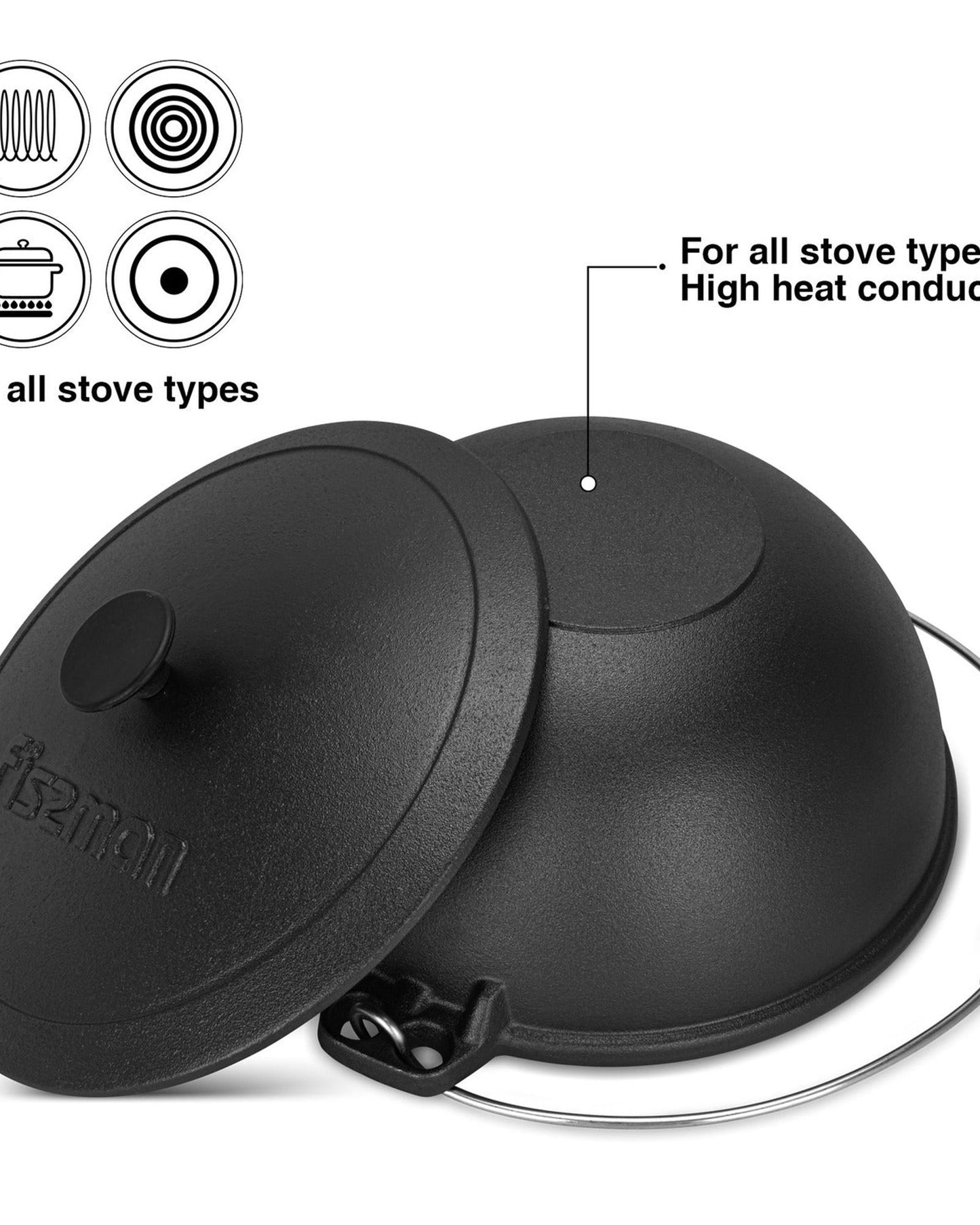 فرن هولندي من فيسمان سعة 6 لترات مع غطاء من الحديد الزهر