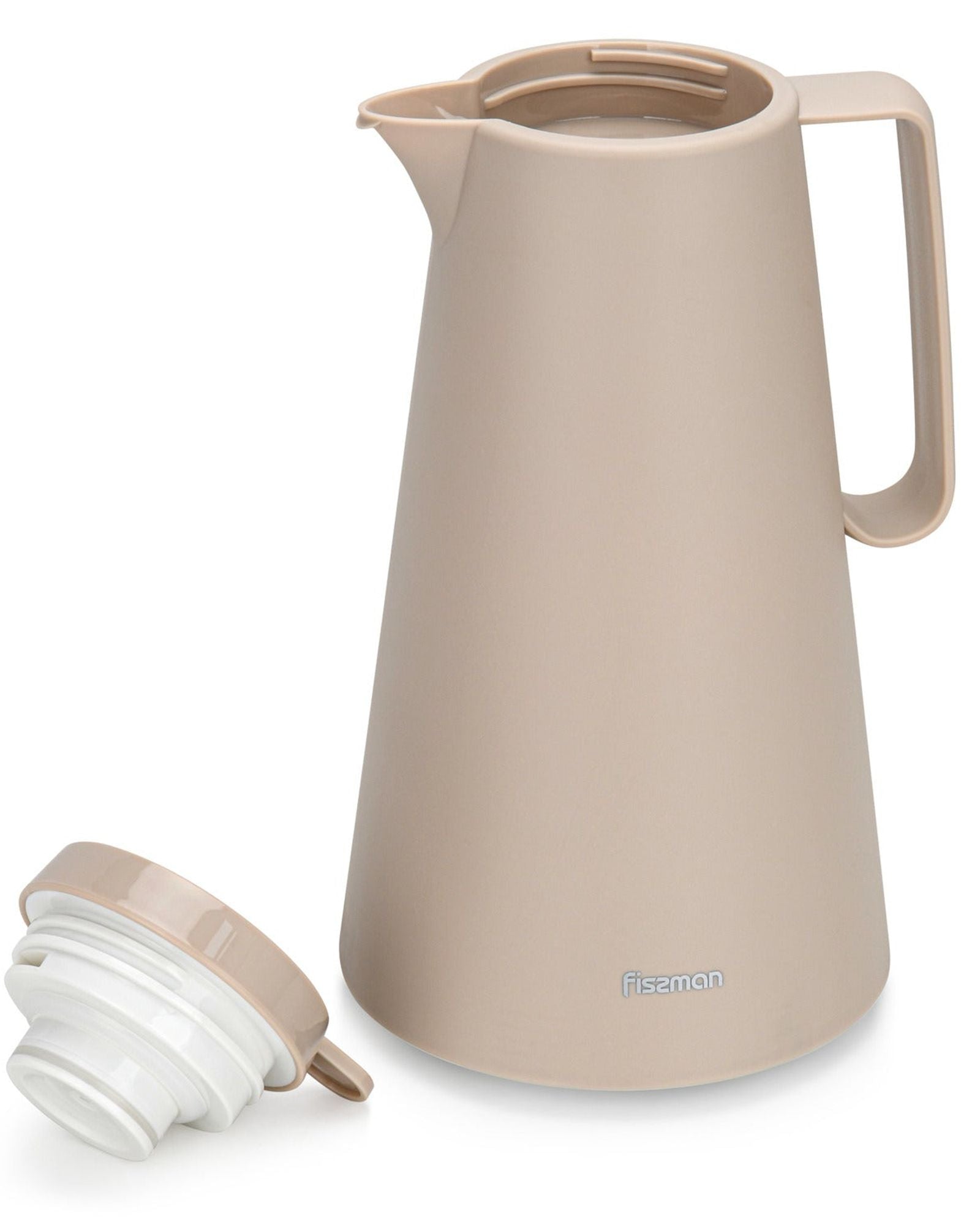 قارورة فيسمان المعزولة بالتفريغ، سعة 1000 مل، بلون كريمة الموكا، مع بطانة زجاجية وردية اللون