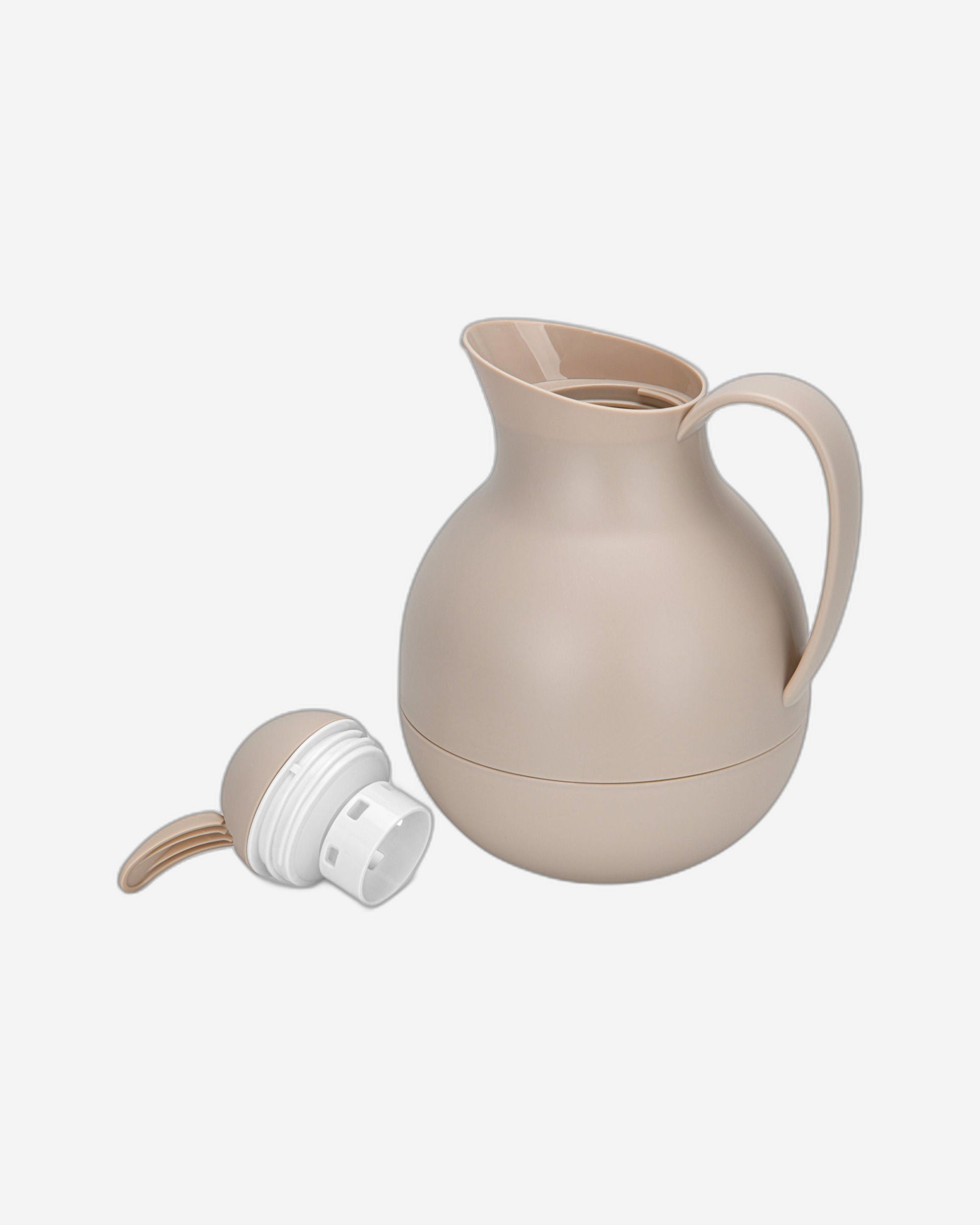 قارورة فيسمان المعزولة بالفراغ سعة 1000 مل بلون كريمة الموكا مع زجاج أبيض خالٍ من الأسبستوس