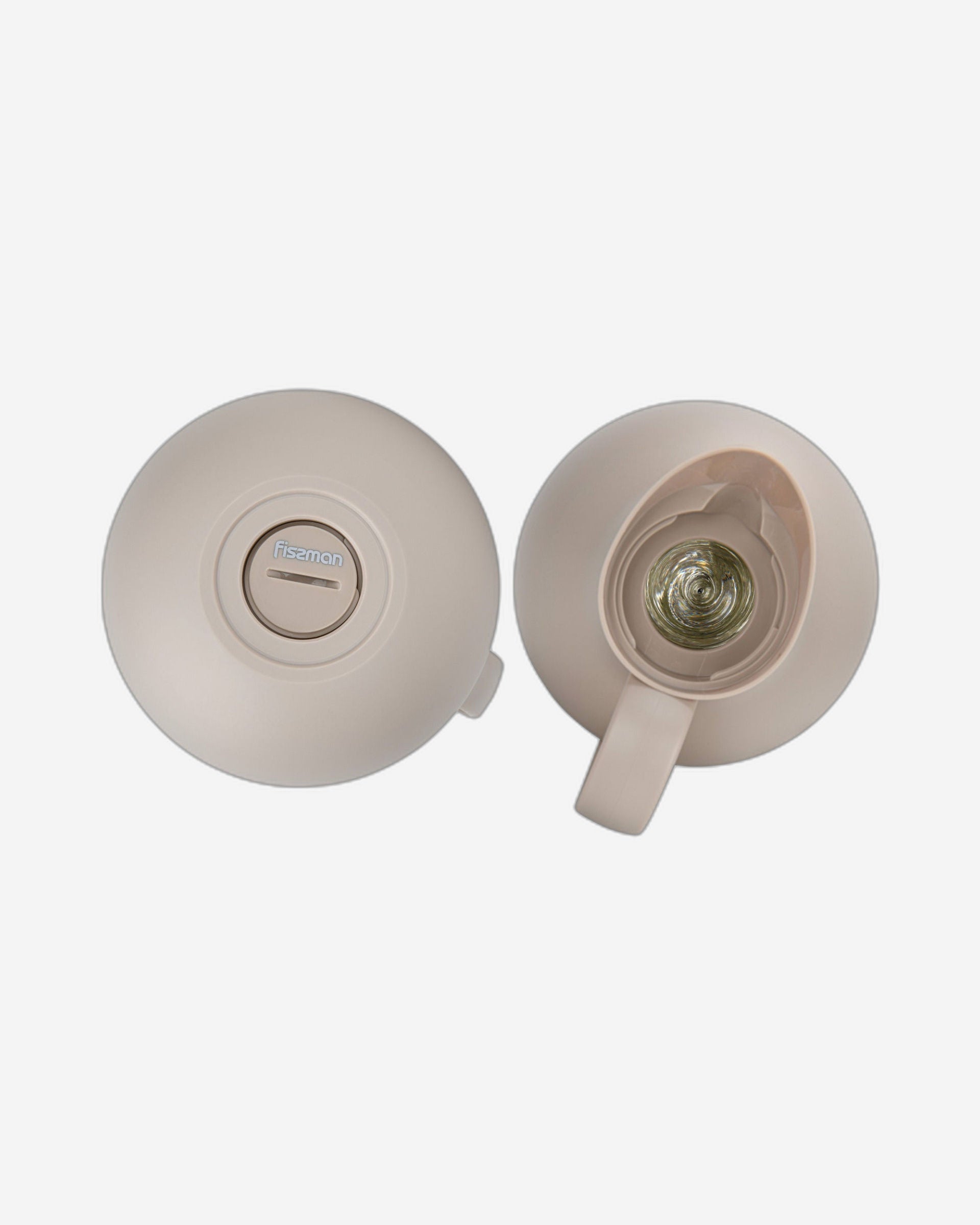 قارورة فيسمان المعزولة بالفراغ سعة 1000 مل بلون كريمة الموكا مع زجاج أبيض خالٍ من الأسبستوس