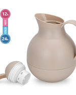 قارورة فيسمان المعزولة بالفراغ سعة 1000 مل بلون كريمة الموكا مع زجاج أبيض خالٍ من الأسبستوس