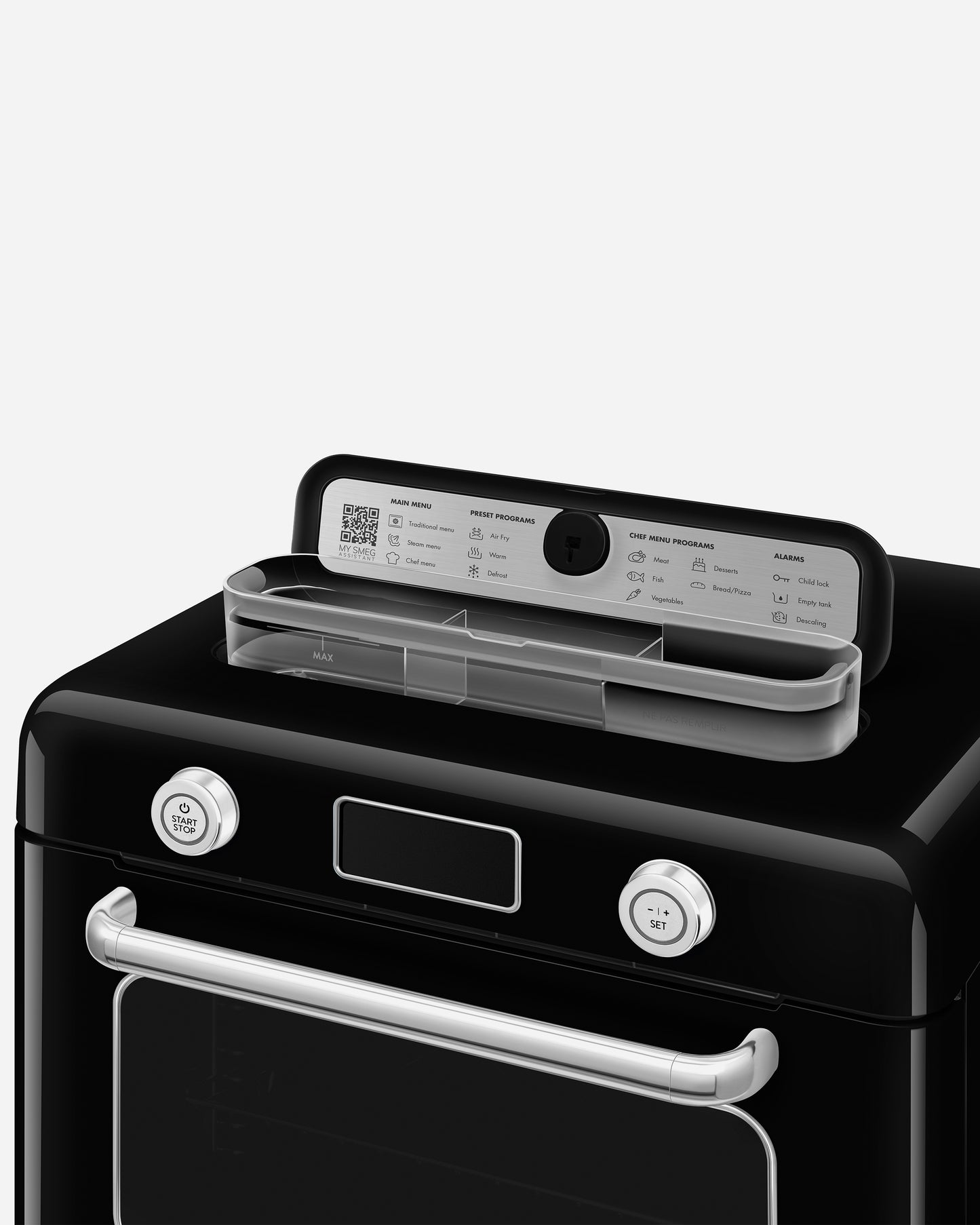 فرن Smeg البخاري المدمج 10 في 1، أسود
