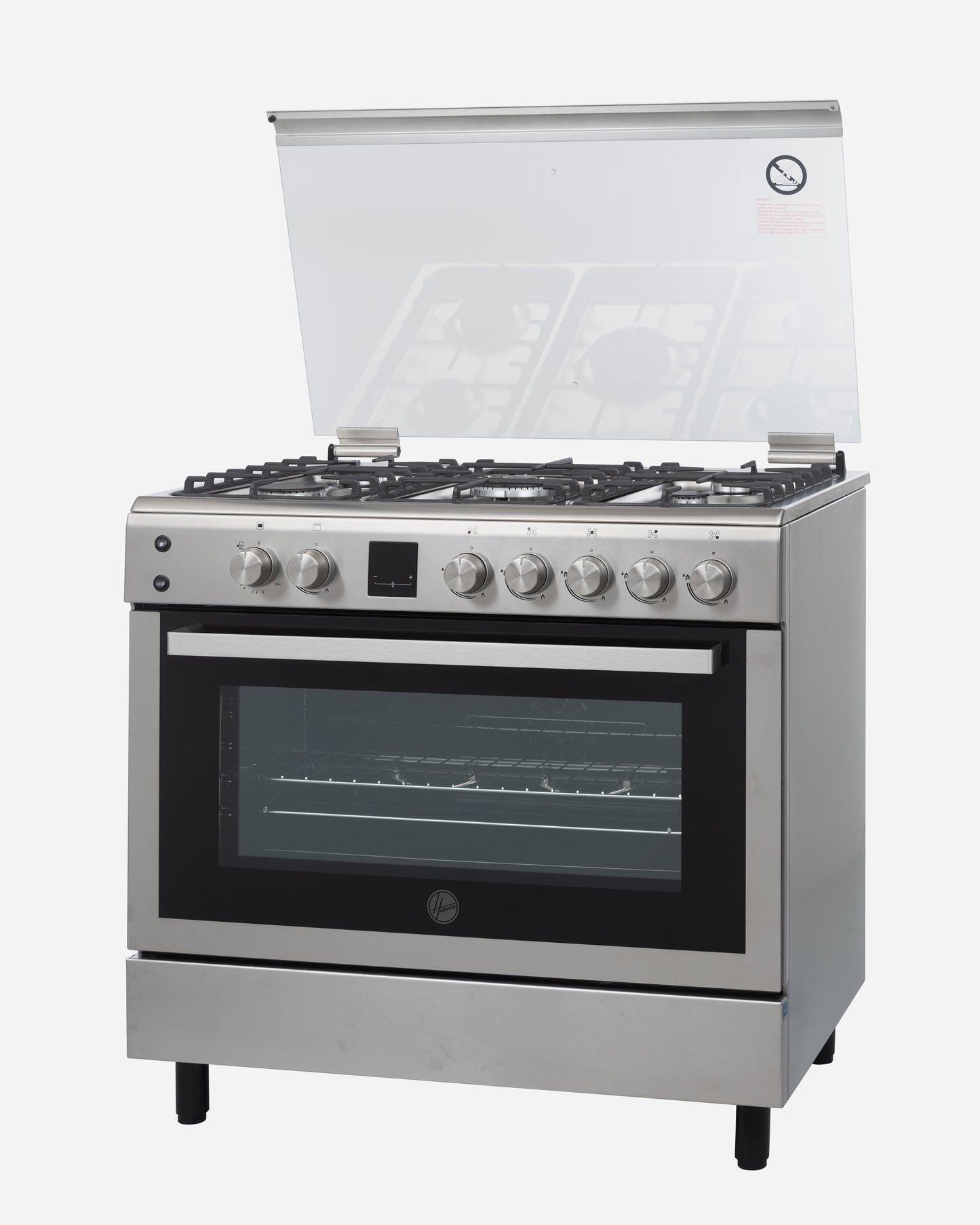 طباخ غاز مستقل بالكامل من هوفر، 5 شعلات وشواية – HGC-V95G-S (معتمد من ESMA)
