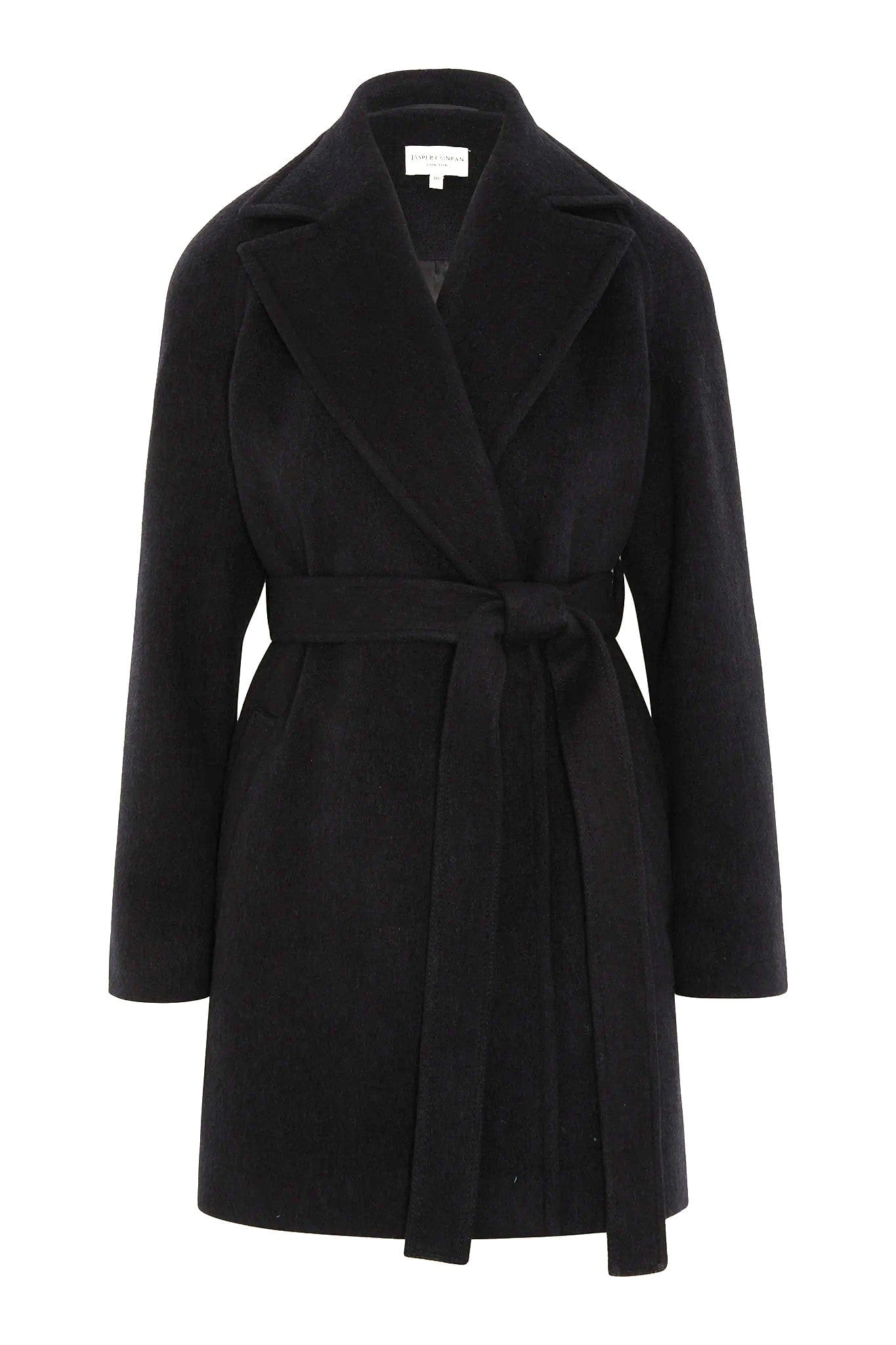 Geraldine Wool Blend Mid-Length Coat in Black